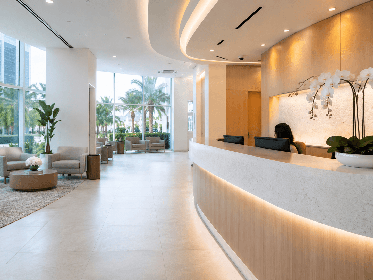 Modern South Florida medical practice reception